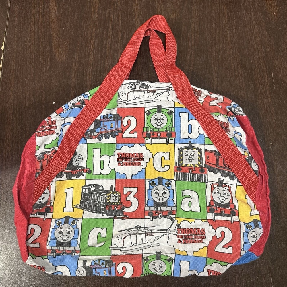 Vintage 1993 Thomas Tank Engine Kids Duffel Bag Overnight Tote 15" ABC 123 *READ